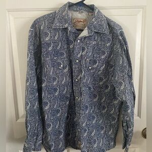 Rafter C  Blue Paisley Button-Up Shirt